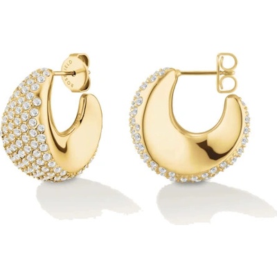 ROSEFIELD oceľové náušnice Pave Moon JEPMG-J1224