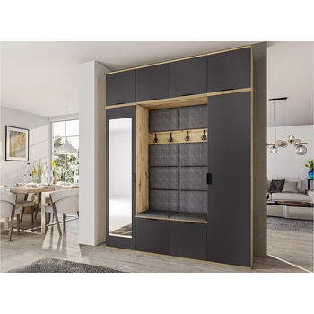 ИРИМ Модулно портманто Сити 4090 графит / дъб артизан