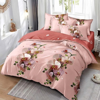 EmonaMall Двулицево спално бельо с ластик EmonaMall, 6 части - Модел S18362 (S18362-33333e)