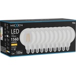 Mexen Vintis 10x LED филаментна крушка E27, G125, 12W, Топла - 2700K, 1560 lm, прозрачна (L158-E27-1227-00x10)