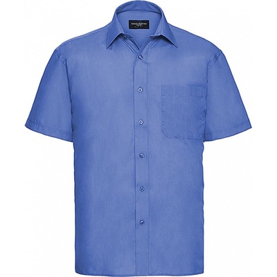 Russell Collection Pánska košeľa Poplin s kratkými rukávmi kráľovsky modrá