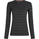 Icebreaker Дамско мериносово термобельо Icebreaker Women's Merino 260 Oasis L/S Crewe Alpine Geo Merino base layer - Black / Snow / J (115-2826-0112)