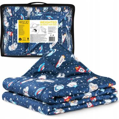 4FIZJO Zátěžová přikrývka modrá 4 kg skleněné mikrokuličky 100x150