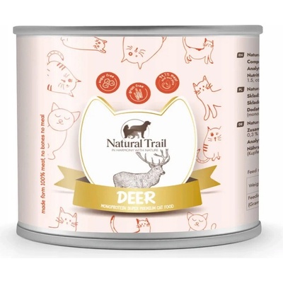 Natural Trail Cat Monoprotein s jelením masom 185 g