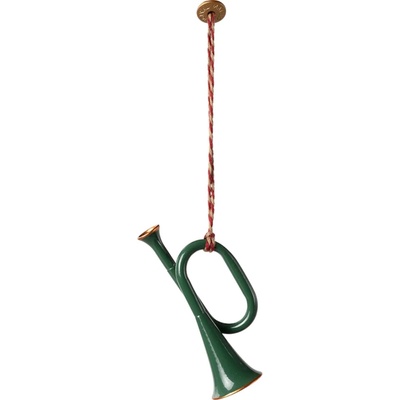 Vánoční plechová ozdoba Trumpet Dark Green Maileg