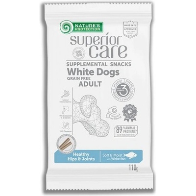 Nature's Protection DOG - Superior Care White Dogs Healthy Hips & Joints, лакомство за кучета с бяла риба - за бели кучета, за здрави стави 110 гр, Литва - 125100