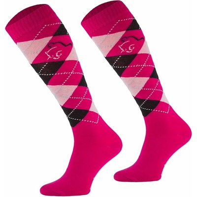Comodo Jezdecké podkolenky KARO THIN neon pink – Sleviste.cz