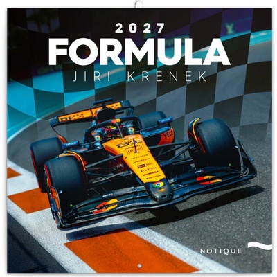 poznámkový: Formule Jiří Křenek, 30 × 30 cm západní kalendarium 2027