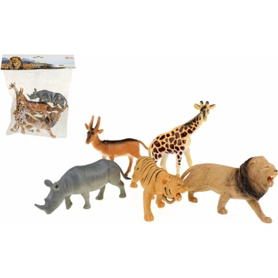 Teddies Zvířata safari plast 11-15 cm 5 ks
