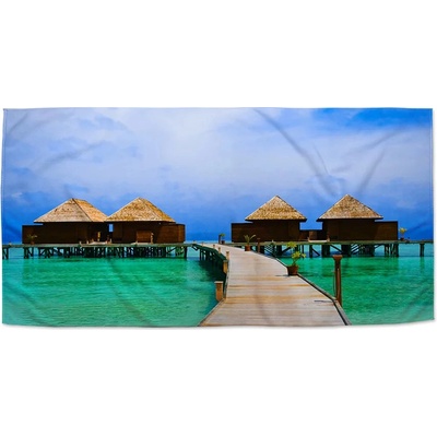 Sablio Ručník s potiskem Bungalovy na moři 50 x 100 cm