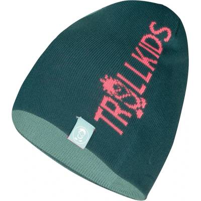 Trollkids Детска зимна шапка (beanie) Trollkids Kid's Troll Beanie Long Beanie - Dusty Teal / Midnight Petrol / Coral Pink - размер 52-56 cm (204-5890-0612)