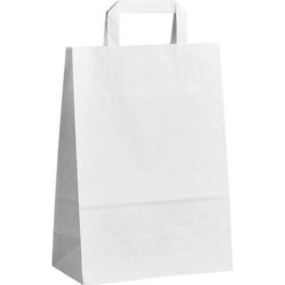 Papírová taška bílá ExtraKRAFT 240x110x330 mm s plochým uchem