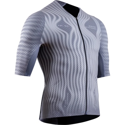 X-Bionic Мъжка фланелка с къс ръкав за колоездене X-Bionic Corefusion Ultimate Aero Jersey S/S Cycling jersey - Windmap / Seal Grey (056-3353-0112)