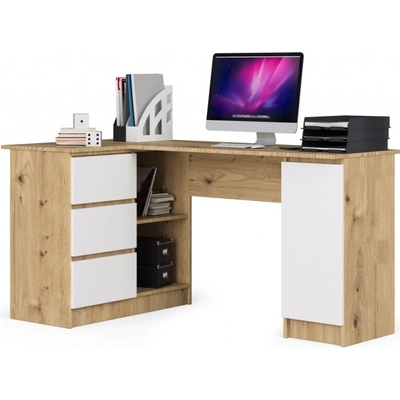 Ak Furniture B-20 rohový 155 cm levý dub artisan bílý