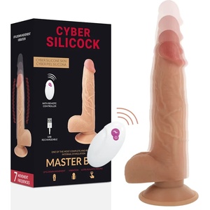  Вибратор с интензивни тласъци, кибер силикон, 23, 8см. - Master Ben (D-218561)