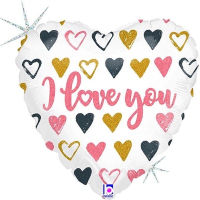 Grabo Mini fóliový balón srdce I love you srdcia 23cm