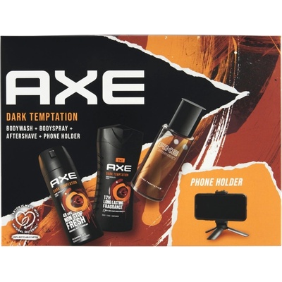Axe Dark Temptation deospray 150 ml + sprchový gel 250 ml + voda po holení 100 ml + držák na telefon dárková sada