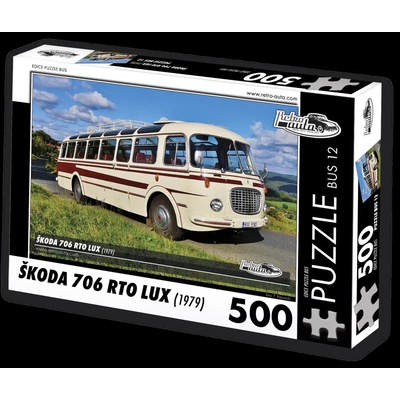 Retro cars - Puzzle BUS no. 12 Škoda 706 RTO LUX (1979) - 500 piese