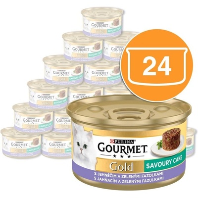 Gourmet Консерва Gourmet GOLD - Savoury Cake с агнешко и зелени бобчета 24 x 85г