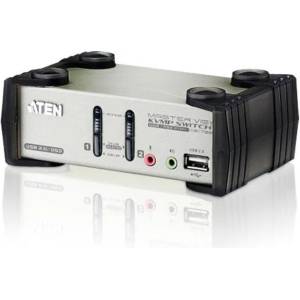 ATEN KVMP превключвател, ATEN CS1732B, 2-портов, PS/2-USB, VGA, Audio, OSD (ATEN-CS1732B-A7-G) - thx