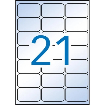 Sorex Полиестерни етикети, матово прозрачни Sorex 21ет/лист оп. 20 листа