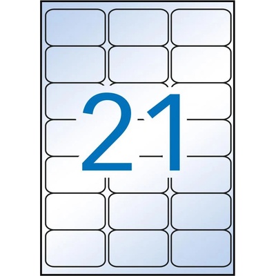 Sorex Полиестерни етикети, матово прозрачни Sorex 21ет/лист оп. 20 листа