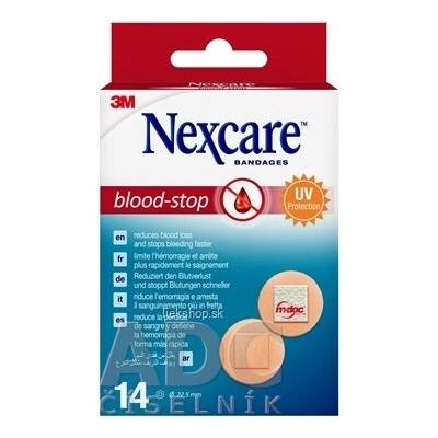 3M Nexcare Blood-Stop kruhové náplasti na zastavenie krvácania 22,5 mm 14 ks