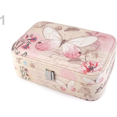 Stoklasa šperkovnice se zrcátkem motýl středně růžová