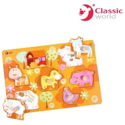 Classic World Дървен пъзел - Животни от фермата - Classic World
