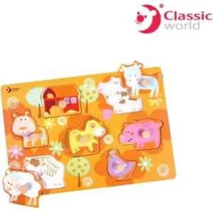 Classic World Дървен пъзел - Животни от фермата - Classic World