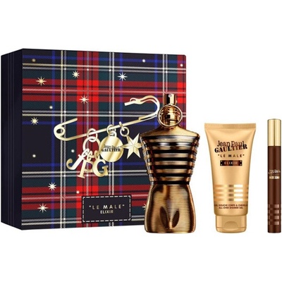 Jean Paul Gaultier Le Male Elixir parfémová voda 125 ml + sprchový gel 75 ml + cestovní balení vůně pánská dárková sada