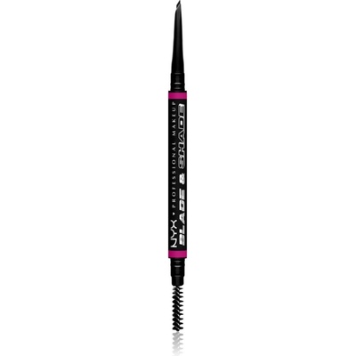 NYX Professional Makeup Blade & Shade молив за вежди с четка цвят Black 0.06 гр