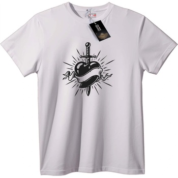 NOONEBRAND Тениска Меч през сърцето - S, White