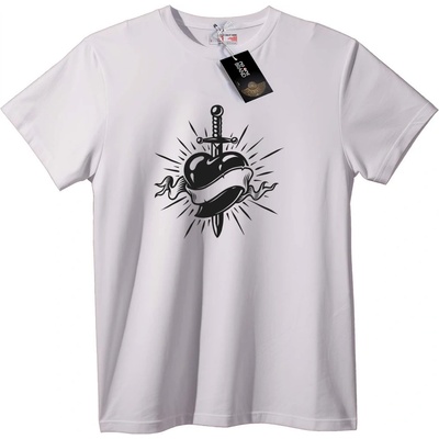 NOONEBRAND Тениска Меч през сърцето - S, White
