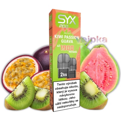 SYX Bar POD cartridge Kiwi Passion Guava 20 mg 2 ks