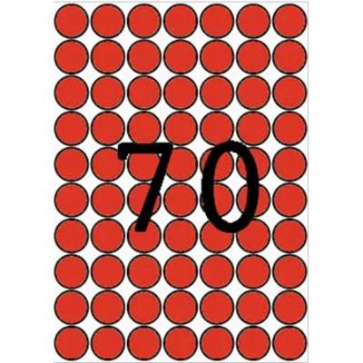 APLI Етикети, кръгли, 19 мм, цветни, a5, apli, червени, 560 етикета в опаковка 12105 (12105)