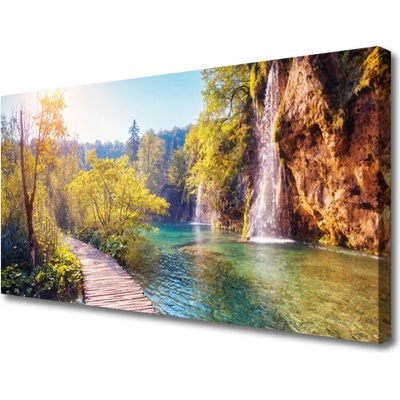 Obraz na plátně Jezero Krajina Vodopád 100x50 cm