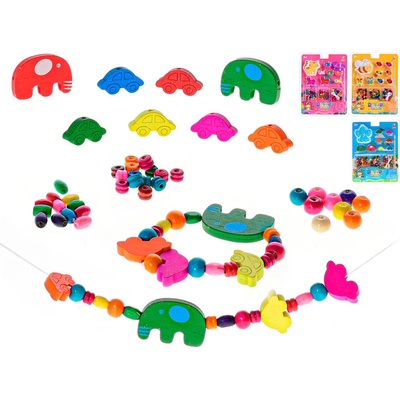 Korálky navliekacie 3farby na karte