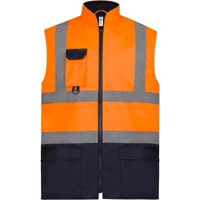 Yoko Vesta HV005 Hi-Vis polstrovaná výstražná oranžová Fluorescent/navy