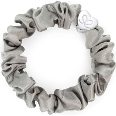 By Eloise London Silk Scrunchie Silver Heart Ластик за коса за жени цвят Moonlight
