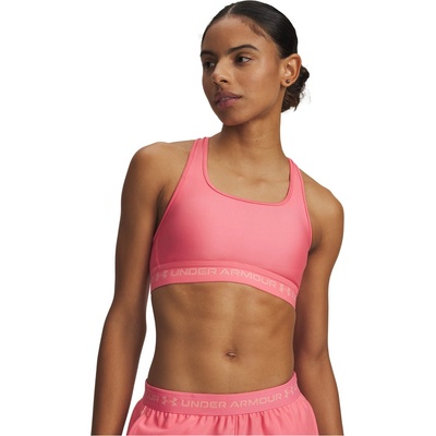 Under Armour Women's Crossback Medium Impact Sports Bra - Pink/Posh Pink