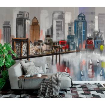 Image 1 of Art gift Фототапет Рисуван град