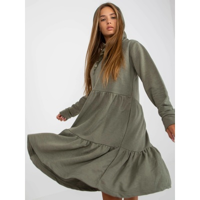Factoryprice dámske šaty s volánom D10027C30287A3 khaki