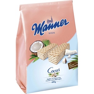 Manner Манер Хрупкави вафли с пълнеж от кокосов крем 400гр