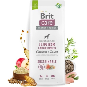 Brit Dog Sustainable Junior Large Breed Chicken & Insect за подрастващи кучета от едри породи с Пилешко и Насекоми, 1kg