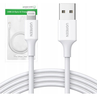 Ugreen 20728 USB - Lightning MFI, 2,4A, 1m, bílý