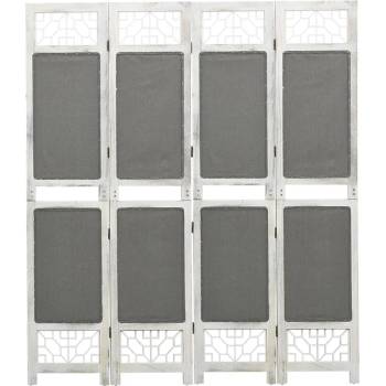 VidaXL 338555 vidaXL 4-Panel Room Divider Grey 140x165 cm Fabric (338555)