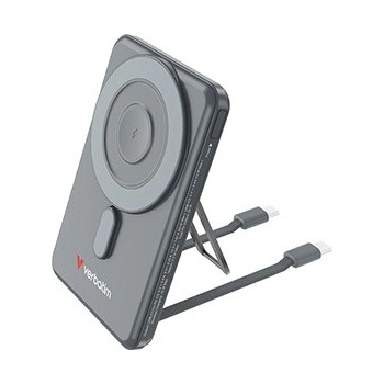 Verbatim Verbatim, Power banka Charge , n, Go se dvěma kabely, 5V, nabíjení telefonu, 32251, 5 000mAh, magnetické připevnění, šedá (32251)