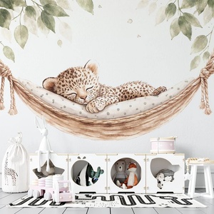 Art Gift Decor Детски фототапет спящ леопард в хамак