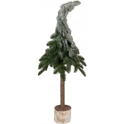 Umělý zasněžený stromeček s ohnutou špičkou na podstavci Whimseel Een – 30x85 cm